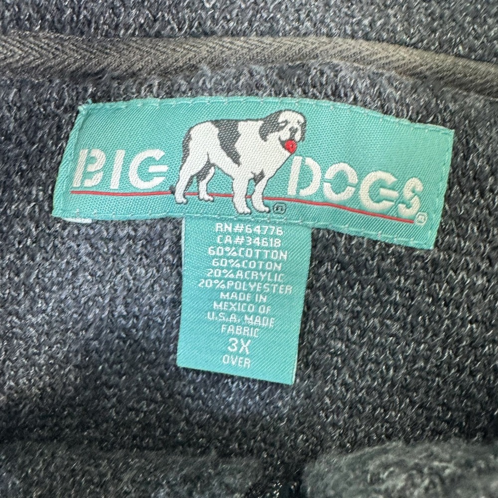 Big Dogs Mens 3X Charcoal Gray Full Zip Mock Neck Knit Vest Cotton Blend Marled - Picture 3 of 7